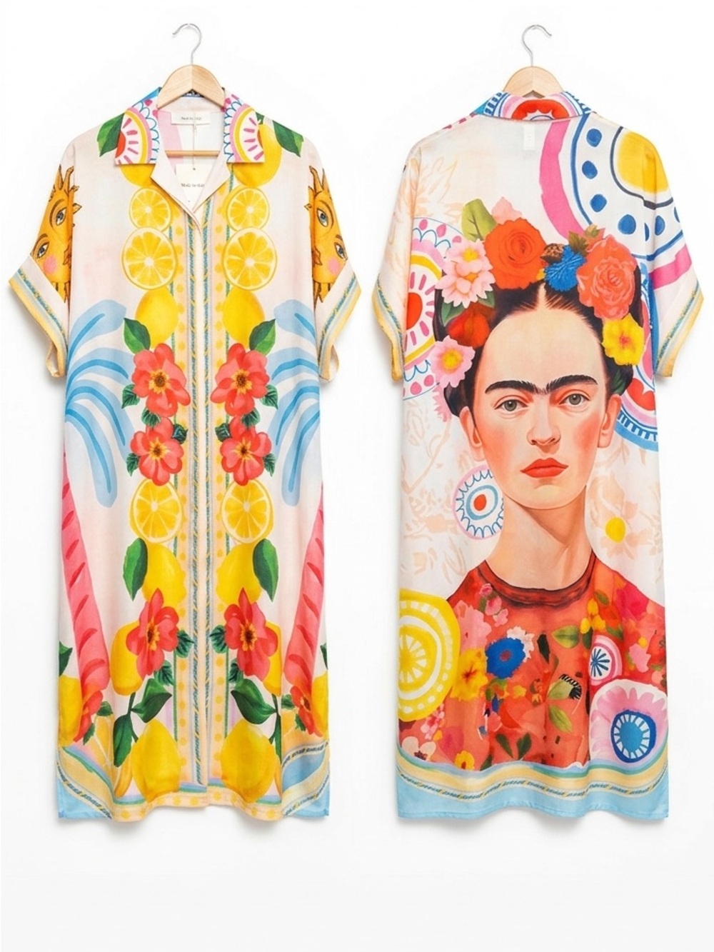 New Aratta Silent Journey Friday Kahlo Button Down Duster Dress